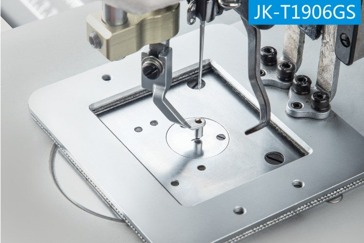 Jack JK-T1906GH: Heavy Duty, Computerized, Direct Drive, Lockstitch, Bartack Machine with Box Clamp (50mm x 60mm)