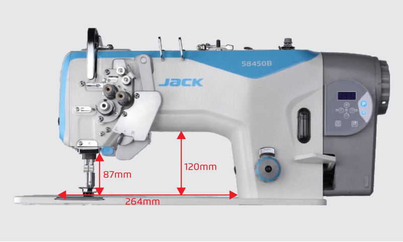 Jack JK-58720B: Direct Drive, Double Needle, Lockstitch Machine (Fixed Needle Bar)