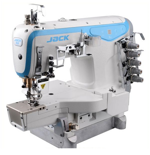 Jack K5-D: Direct Drive, Three Needle, Top and Bottom, Cylinder-bed Coverstitch
