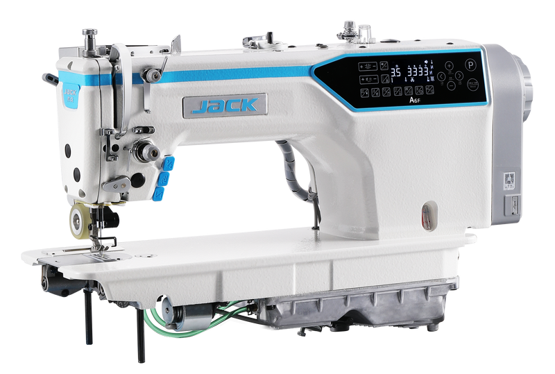 Jack A6F-E-PK: Computerized, Semi Dry, Single Needle, Needle Feed, Lockstitch with Digital Motors and Puller