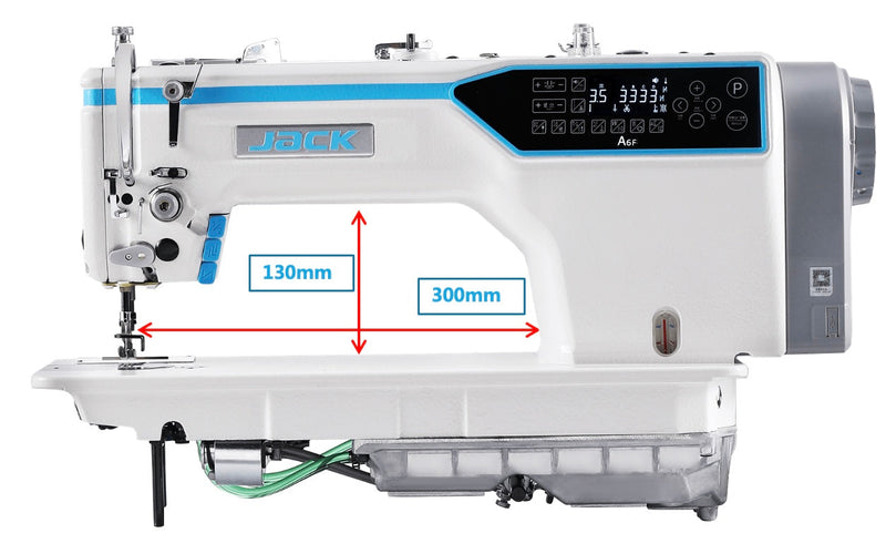 Jack A6F-E-PK: Computerized, Semi Dry, Single Needle, Needle Feed, Lockstitch with Digital Motors and Puller