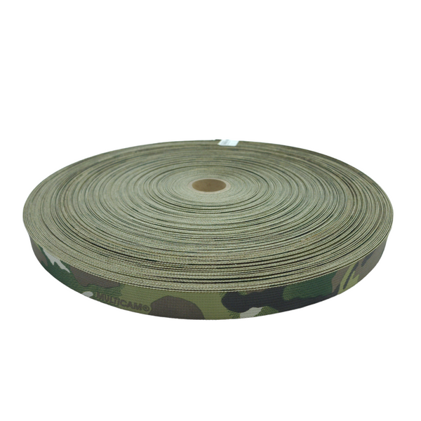 Webbing, 1 Inch (25mm), MIL-W-17337, Multicam Print, Double Sided, PER YARD