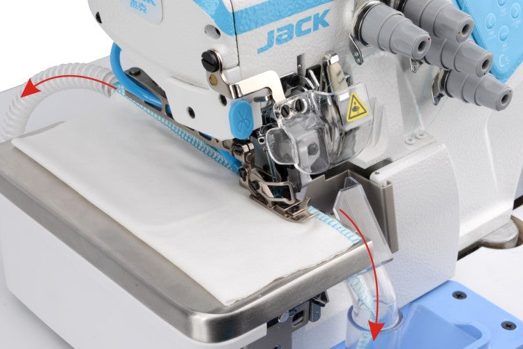 Jack C5S-6: Computerized, Direct Drive, Triple Needle Overlock with Suction (Safety Stitch)